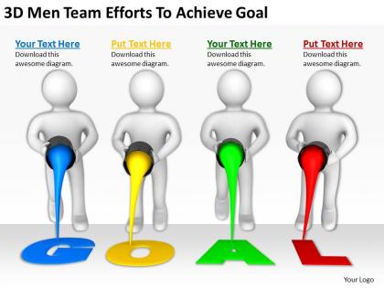3d men team efforts to achieve goal ppt graphics icons powerpoint