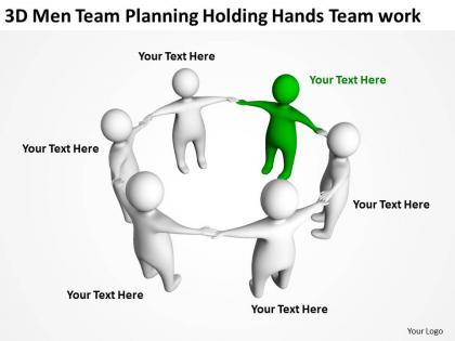 3d men team planning holding hands team work ppt graphics icons