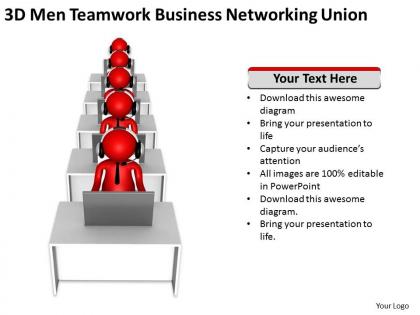 3d men teamwork business networking union ppt graphic icon