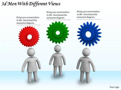 3d men with different views ppt graphics icons powerpoint
