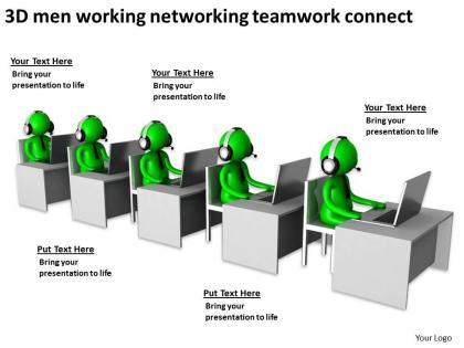3d men working networking teamwork connect ppt graphic icon