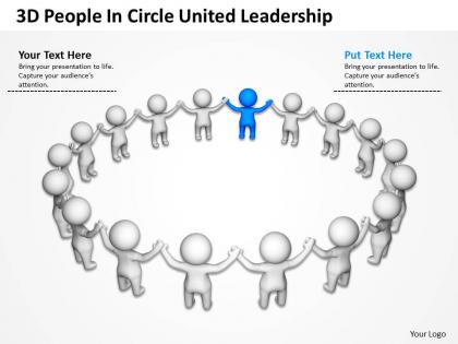 3d people in circle united leadership ppt graphic icon