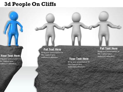3d people on cliffs ppt graphics icons powerpoint