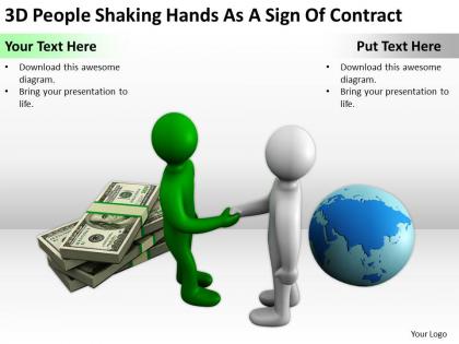 3d people shaking hands as a sign of contract ppt graphics icons powerpoint