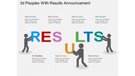 3d peoples with results announcement flat powerpoint design