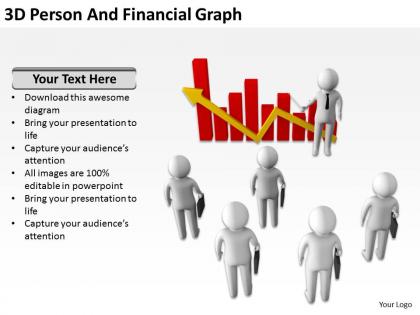 3d person and financial graph ppt graphics icons powerpoint