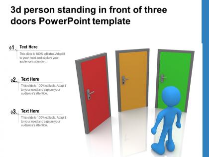 3d person standing in front of three doors powerpoint template