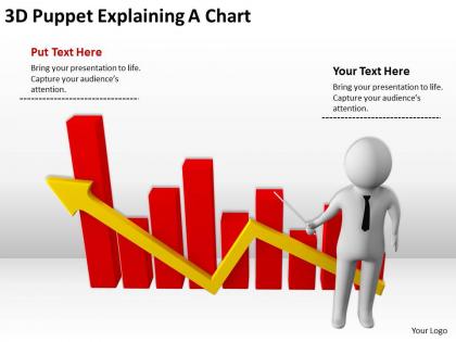 3d puppet explaining a chart ppt graphics icons powerpoint