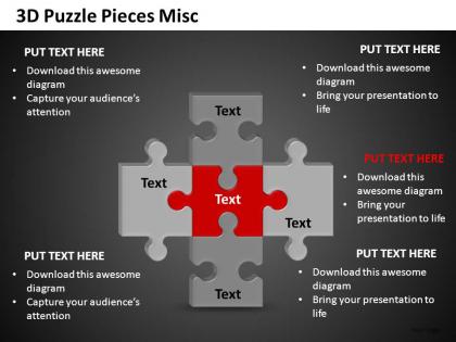 3d puzzle pieces misc powerpoint presentation slides