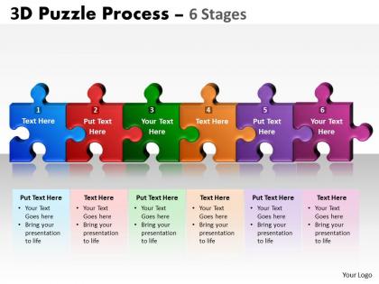 3d puzzle process 6 stages