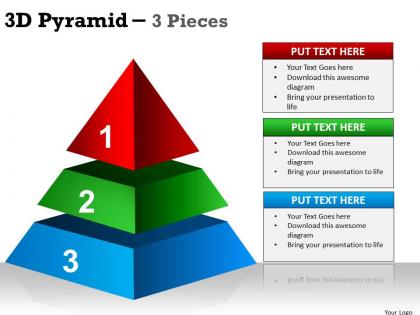 3d pyramid 3 pieces ppt 1