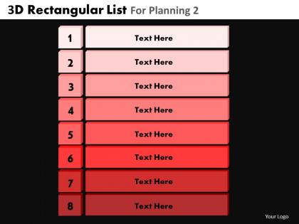 3d rectangular list for planning 2 powerpoint slides and ppt templates db