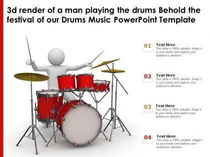 3d render of a man playing the drums behold the festival of our drums music template