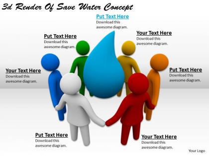 3d render of save water concept ppt graphics icons powerpoint