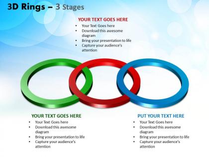 3d rings 3 stages powerpoint slides and ppt templates