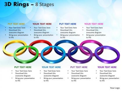 3d rings 8 stages powerpoint templates 1