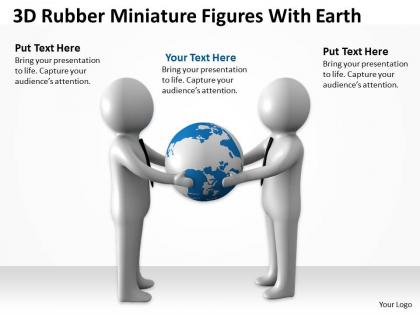 3d rubber miniature figures with earth ppt graphics icons