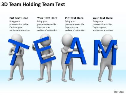 3d team holding team text ppt graphics icons powerpoint
