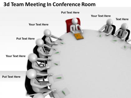 3d team meeting in conference room ppt graphics icons powerpoint