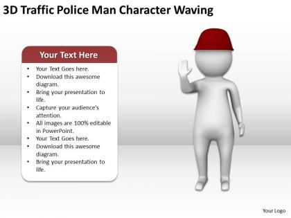 3d traffic police man character waving ppt graphics icons powerpoint