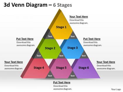 3d venn tringle diagram 6 stages 2