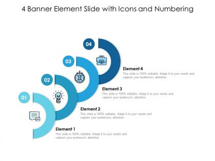 4 banner element slide with icons and numbering