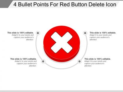 4 bullet points for red button delete icon