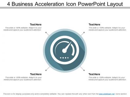 4 business acceleration icon powerpoint layout