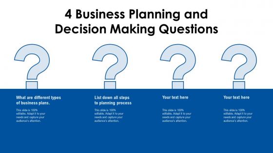 4 business planning and decision making questions