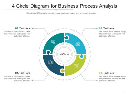 4 circle diagram for business process analysis infographic template