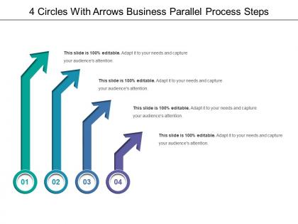 4 circles with arrows business parallel process steps