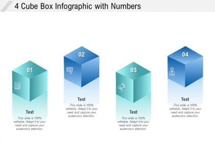 4 cube box infographic with numbers
