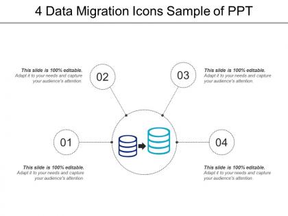 4 data migration icons sample of ppt