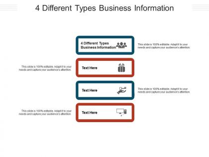 4 different types business information ppt powerpoint presentation example introduction cpb