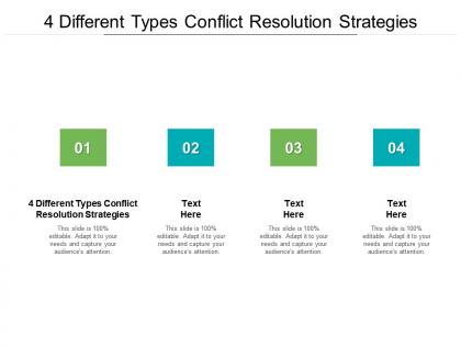 4 different types conflict resolution strategies ppt powerpoint presentation icon graphic tips cpb