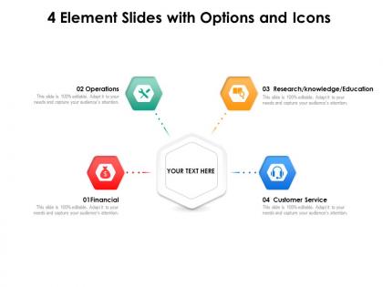 4 element slides with options and icons