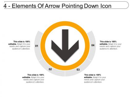 4 elements of arrow pointing down icon