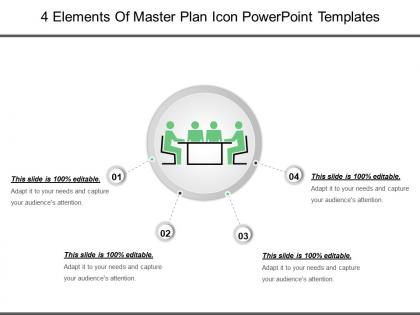 4 elements of master plan icon powerpoint templates