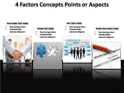 4 factors concepts points or aspects powerpoint templates