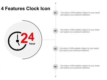 4 features clock icon powerpoint slide influencers