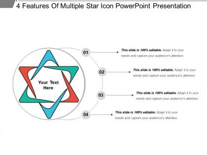 4 features of multiple star icon powerpoint presentation
