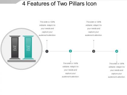 4 features of two pillars icon powerpoint slide images