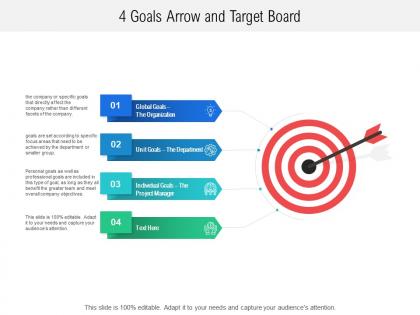 4 goals arrow and target board