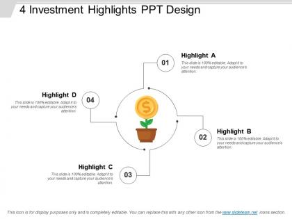 4 investment highlights ppt design