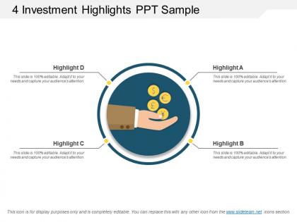 4 investment highlights ppt sample