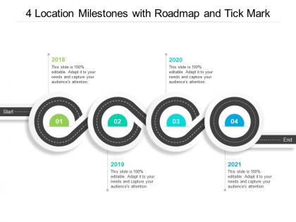 4 location milestones with roadmap and tick mark