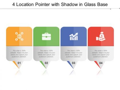 4 location pointer with shadow in glass base