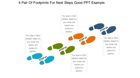 4 pair of footprints for next steps good ppt example