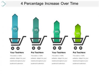 4 percentage increase over time powerpoint slides design