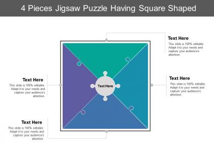4 pieces jigsaw puzzle having square shaped